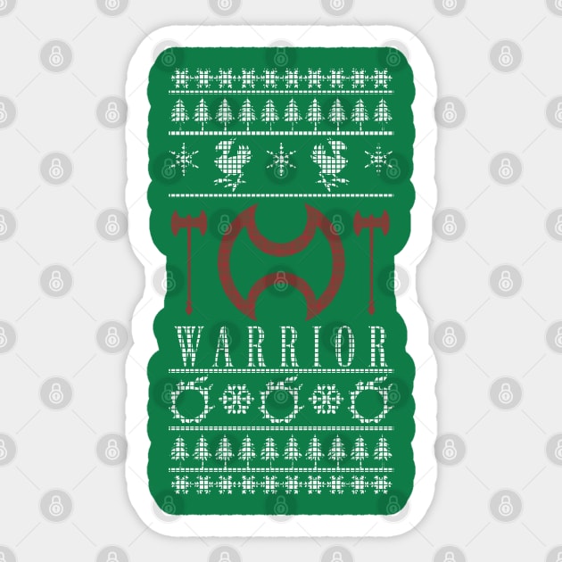 Final Fantasy XIV Warrior Ugly Christmas Sweater Sticker by TionneDawnstar